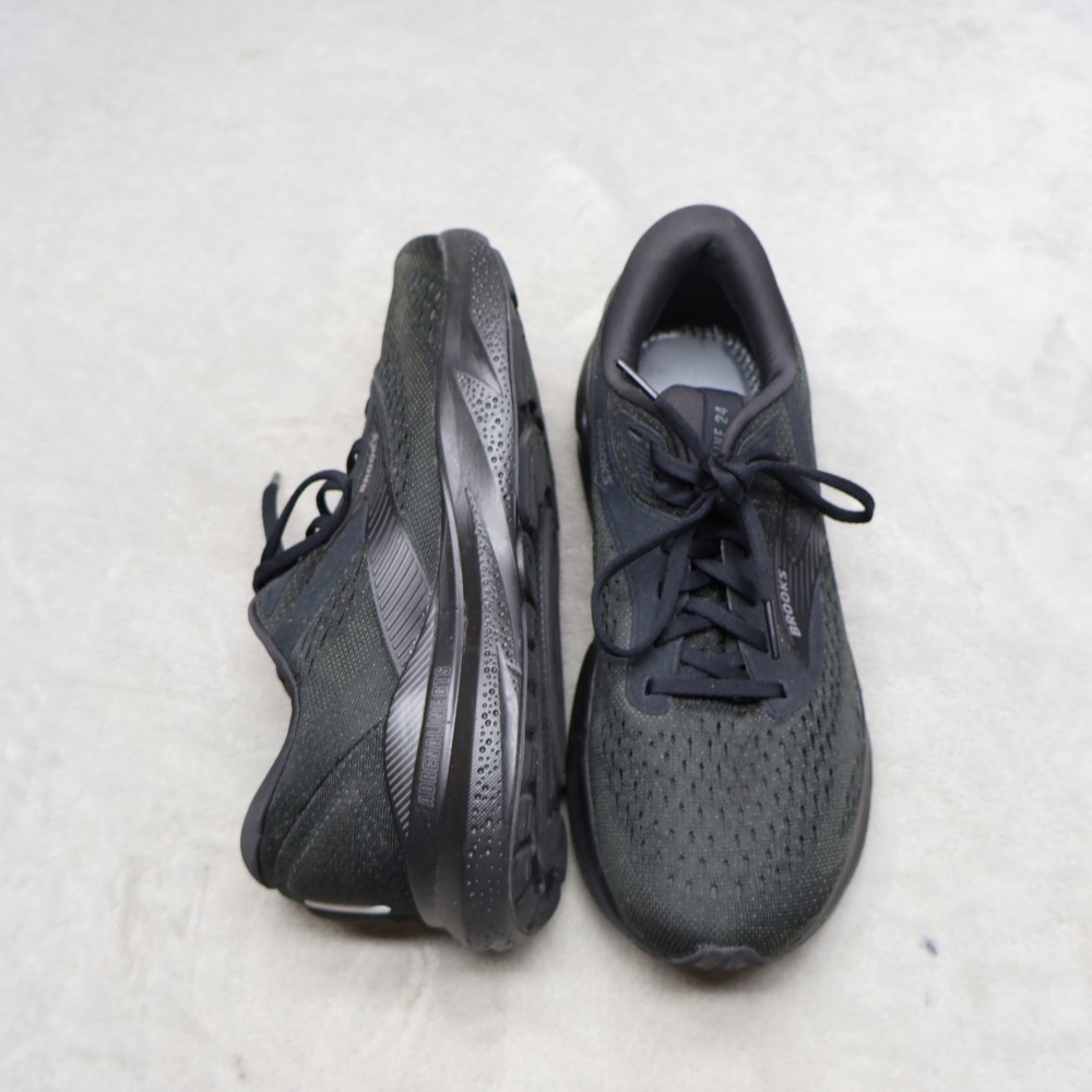 Brooks Womens 9.5B Running Shoes Black Adrenaline GTS 24 Lightweight Chunky READ